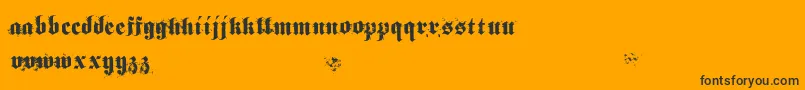 Gothical-Schriftart – Schwarze Schriften auf orangefarbenem Hintergrund