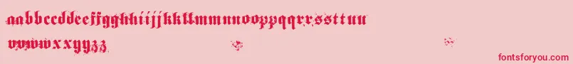 Gothical-Schriftart – Rote Schriften auf rosa Hintergrund