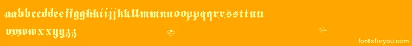 Gothical Font – Yellow Fonts on Orange Background