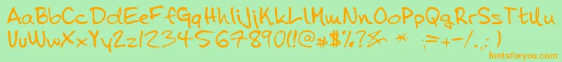 Tena Font – Orange Fonts on Green Background