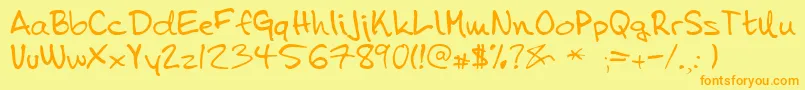 Tena Font – Orange Fonts on Yellow Background