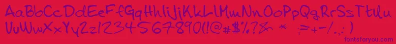 Tena Font – Purple Fonts on Red Background