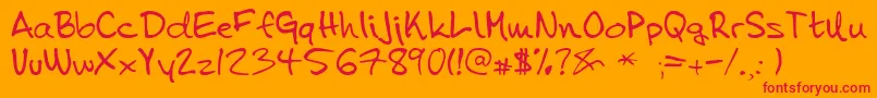 Tena Font – Red Fonts on Orange Background