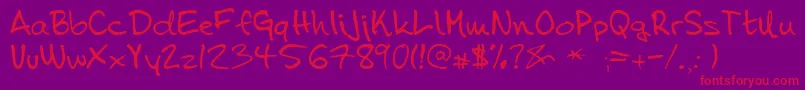 Tena Font – Red Fonts on Purple Background