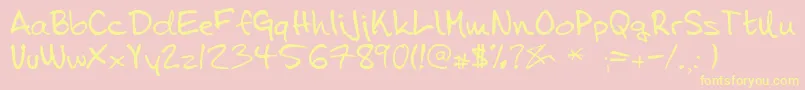 Tena Font – Yellow Fonts on Pink Background