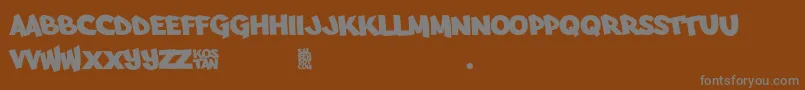 Lisätietoja Arfmoochikncheez-fontista Arfmoochikncheez-fontti – harmaat kirjasimet ruskealla taustalla