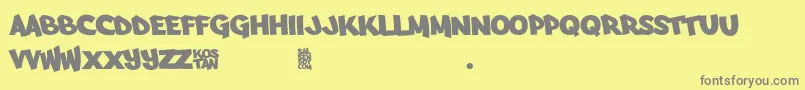 Arfmoochikncheez Font – Gray Fonts on Yellow Background