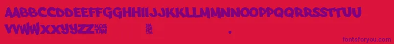 Arfmoochikncheez Font – Purple Fonts on Red Background