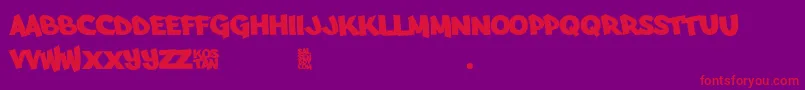 Arfmoochikncheez Font – Red Fonts on Purple Background