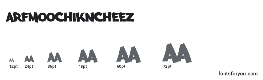 Arfmoochikncheez Font Sizes