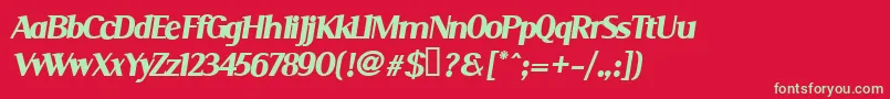 フォントSeribli – 赤い背景に緑の文字
