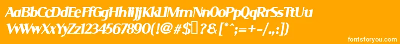 Seribli-Schriftart – Weiße Schriften auf orangefarbenem Hintergrund