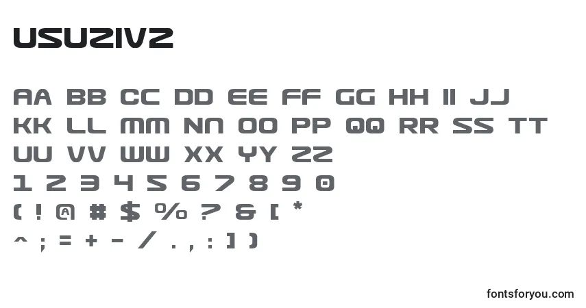 Schriftart Usuziv2 – Alphabet, Zahlen, spezielle Symbole