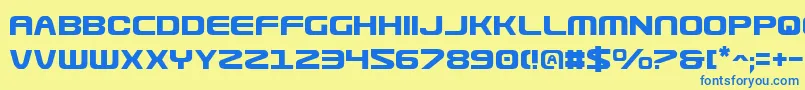 Usuziv2-Schriftart – Blaue Schriften auf gelbem Hintergrund