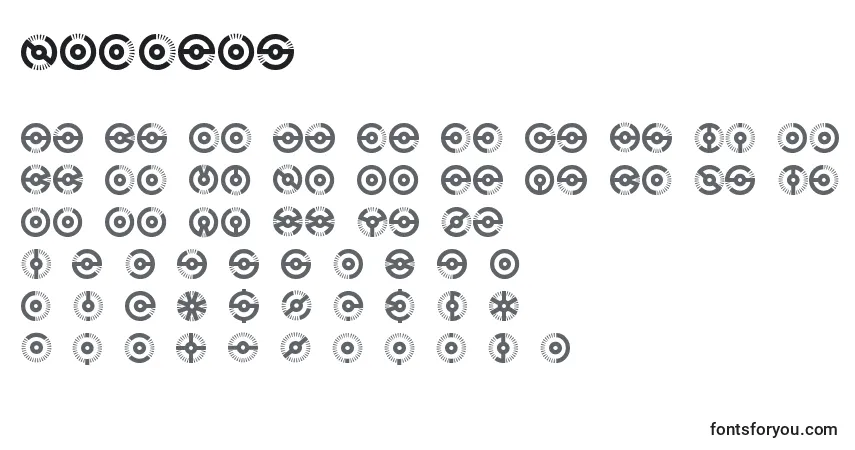Schriftart Nucleus – Alphabet, Zahlen, spezielle Symbole