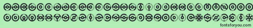 Fonte Nucleus – fontes pretas em um fundo verde