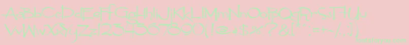 PyriteScrypt Font – Green Fonts on Pink Background