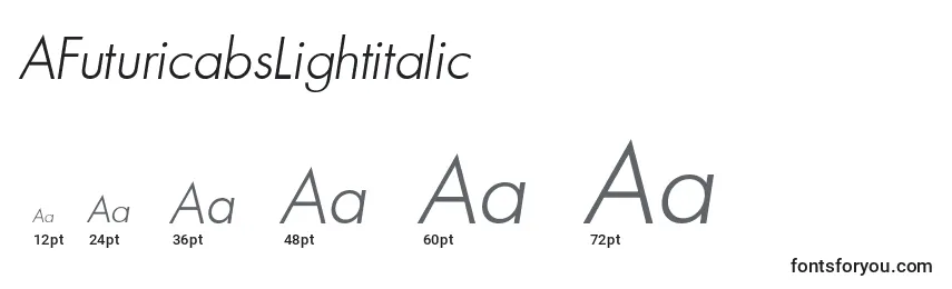 Größen der Schriftart AFuturicabsLightitalic