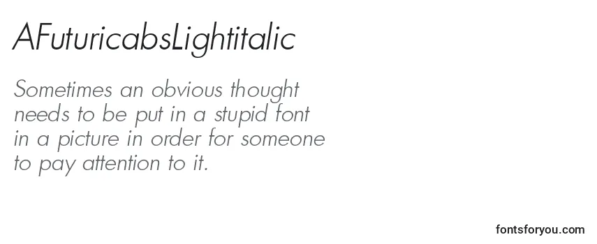 Review of the AFuturicabsLightitalic Font