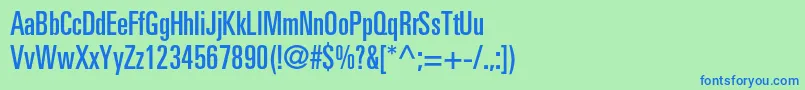 UniversltstdUltracn Font – Blue Fonts on Green Background