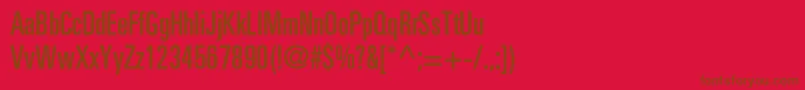 UniversltstdUltracn Font – Brown Fonts on Red Background
