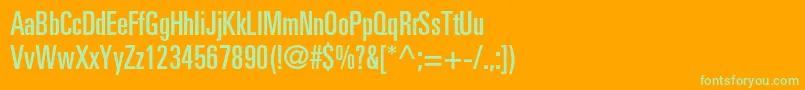 UniversltstdUltracn Font – Green Fonts on Orange Background