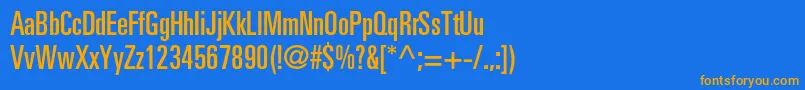 UniversltstdUltracn Font – Orange Fonts on Blue Background