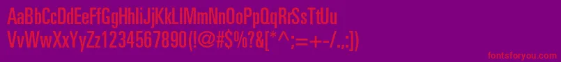 UniversltstdUltracn Font – Red Fonts on Purple Background