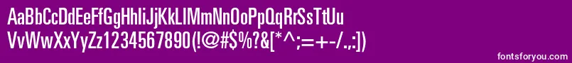 UniversltstdUltracn Font – White Fonts on Purple Background