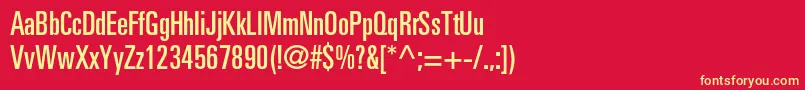 UniversltstdUltracn Font – Yellow Fonts on Red Background