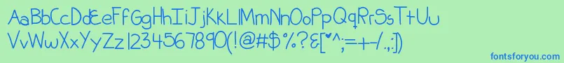 Kbhabitscanbebroken Font – Blue Fonts on Green Background