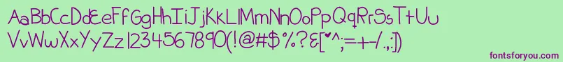 Kbhabitscanbebroken Font – Purple Fonts on Green Background