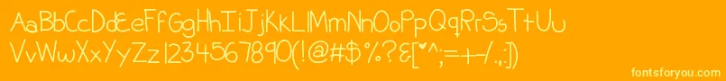 Kbhabitscanbebroken Font – Yellow Fonts on Orange Background