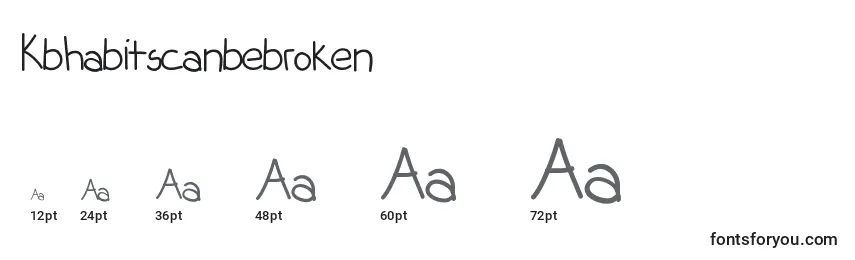 Kbhabitscanbebroken Font Sizes