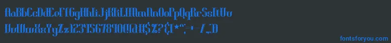 フォントBlonirex – 黒い背景に青い文字