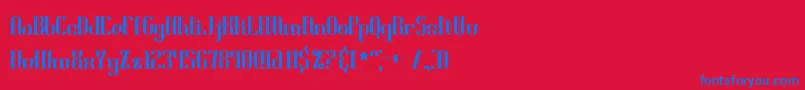 フォントBlonirex – 赤い背景に青い文字