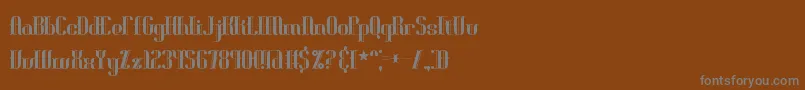 Blonirex-fontti – harmaat kirjasimet ruskealla taustalla