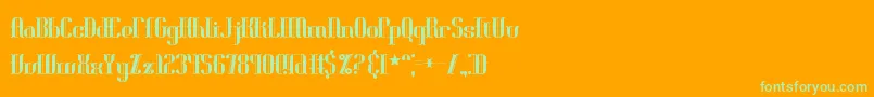 Blonirex Font – Green Fonts on Orange Background