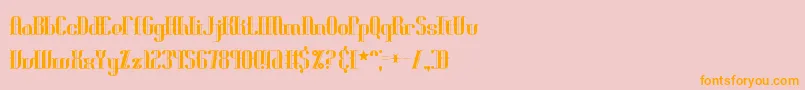 フォントBlonirex – オレンジの文字がピンクの背景にあります。