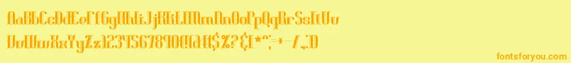 フォントBlonirex – オレンジの文字が黄色の背景にあります。