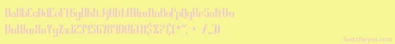 Blonirex-fontti – vaaleanpunaiset fontit keltaisella taustalla