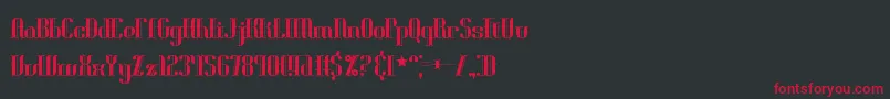 フォントBlonirex – 黒い背景に赤い文字