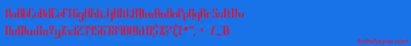 Blonirex-Schriftart – Rote Schriften auf blauem Hintergrund