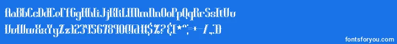 Blonirex Font – White Fonts on Blue Background