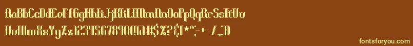 Blonirex-fontti – keltaiset fontit ruskealla taustalla