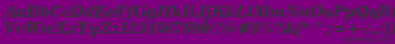 News702BoldItalicBt Font – Black Fonts on Purple Background