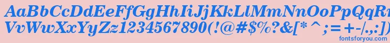 News702BoldItalicBt Font – Blue Fonts on Pink Background