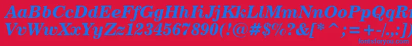 fuente News702BoldItalicBt – Fuentes Azules Sobre Fondo Rojo