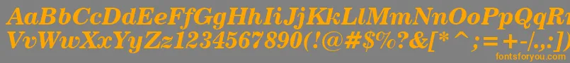 Шрифт News702BoldItalicBt – оранжевые шрифты на сером фоне