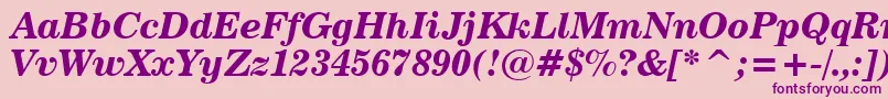 News702BoldItalicBt Font – Purple Fonts on Pink Background